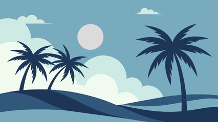 Palm trees and waves, capture the essence of a dream vacation. palm trees and waves, hinting at serene beach holidays.