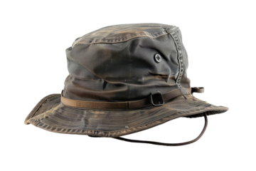 Vintage Brown Boonie Hat isolated on white background