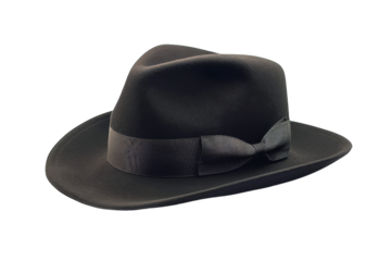 Black Fedora Hat with Ribbon