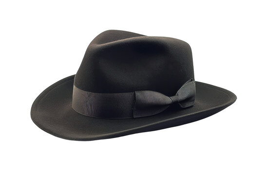 Black Fedora Hat with Ribbon