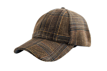 Brown Plaid Baseball Cap