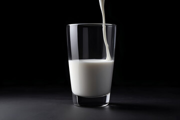 a glass of milk is half full and half full Simplicity in a Glass Minimalist Milk Against a Black