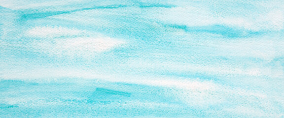 Obraz premium Watercolor background, art abstract surface blue watercolor painting textured design on white paper background, banner, backdrop, template, poster, wallpaper