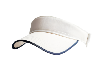 White Visor Cap with Blue Trim