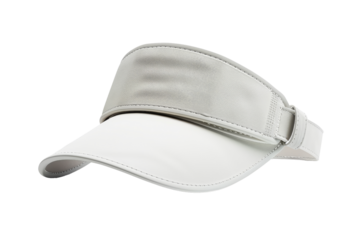 White Leather Visor Hat