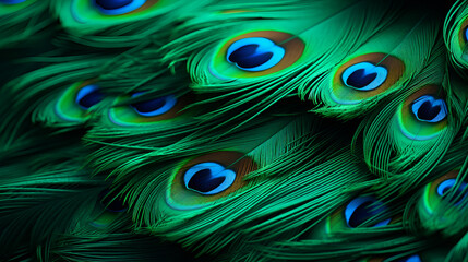 Obraz premium Cute Peacock Beautiful Feathers Is Relaxing Background