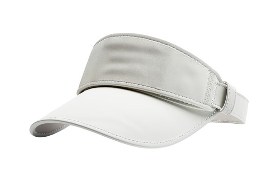 White Leather Visor Hat