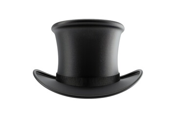 Black Top Hat Isolated on Black Background