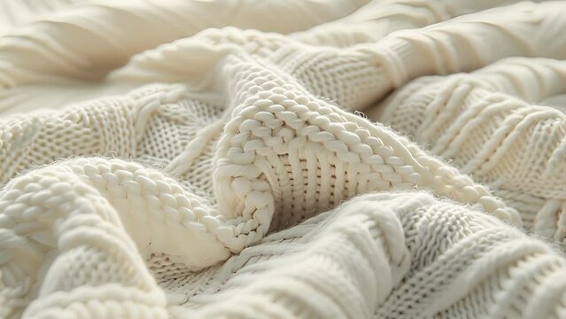 The gentle crisscross pattern of knit cotton fabric creating a smooth and cozy feel.