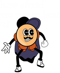 The look on the groovy mascot's face explains how afraid he is of facing a situation that is out of control