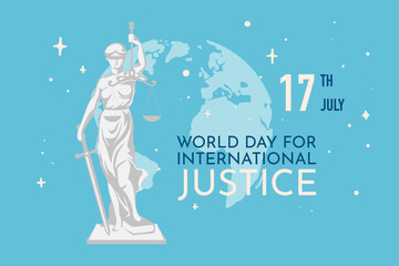 World day for international justice poster concept.