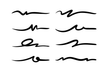 Swooshes and flourish brush stroke vector collection.