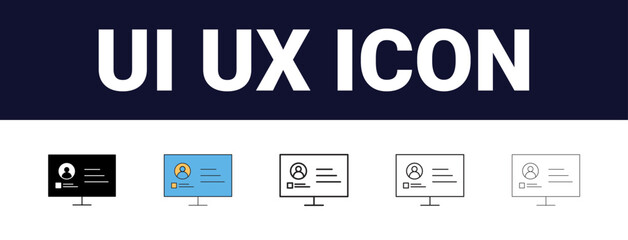 Different style Set of UI UX concept icons. Interface ui, ux web icons in line style. user interface, ux design, ui elements, web icons, line style icons, user experience, flat design, minimal icons,