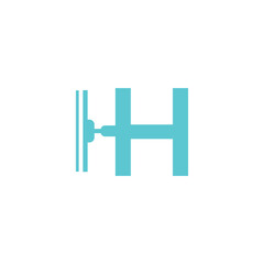 Fototapeta premium Letter H wiper glass logo icon vector templater