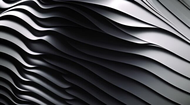 Abstract wavy lines creating a flowing pattern in shades of black and white