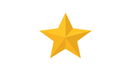 Bright yellow star icon on a transparent background, ideal for ratings, awards, and decorations in digital projects. , transparent