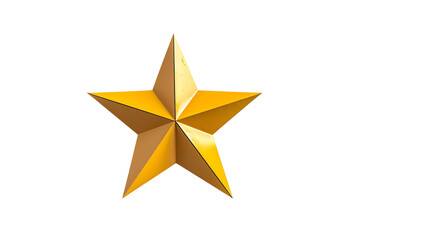 Fototapeta premium Golden 3D star on a transparent background. Perfect for holiday, celebration, and decoration design projects. ,white, transparent, background 
