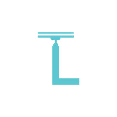Letter L wiper glass logo icon vector template