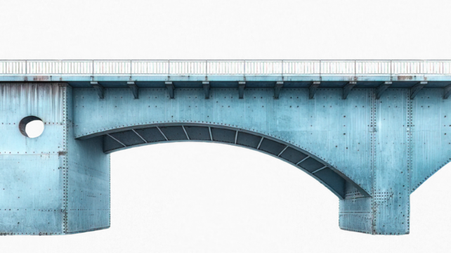 concrete bridge isolated on transparent background ,flyover bridge ,generative ai