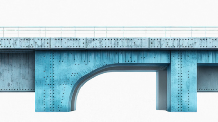 concrete bridge isolated on transparent background ,flyover bridge ,generative ai