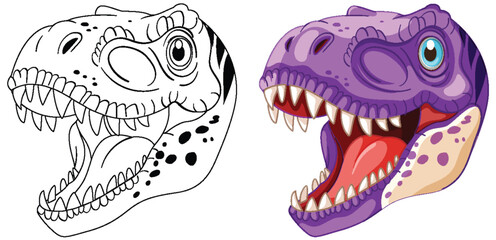 Vector illustration of a dinosaur head