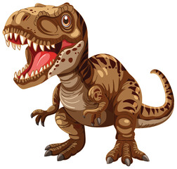 A detailed vector of a roaring dinosaur