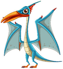 A vibrant, animated pterosaur with blue wings © blueringmedia