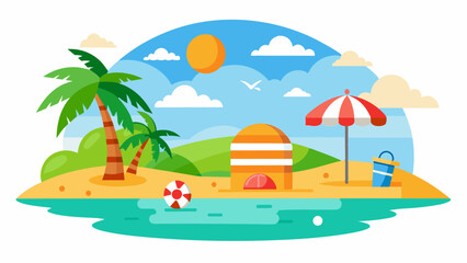 summer day Flat vector illustration 
