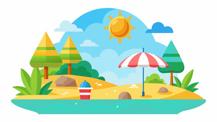 summer day Flat vector illustration 