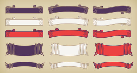 A horizontal title ribbon obi set with a Japanese retro design.