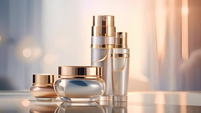 Luxury product cosmetic packaging with advertising background