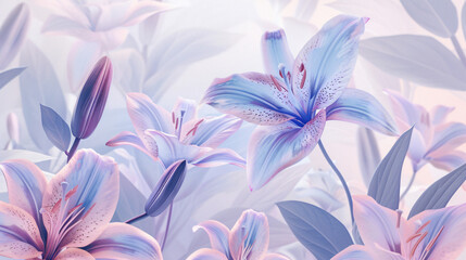 Obraz premium Beautiful lilies with copy space text. Perfect for floral designs, or to represent purity and elegance.