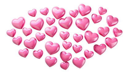 Various love-themed containers in pink and white, including a heart-shaped