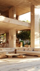 Design a Living Room in Estilo Mediterraneo and Estilo Minimalista: Harmonious Blend of Mediterranean Warmth and Minimalist Simplicity