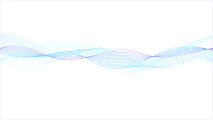 Abstract blue and purple gradient wave on white background. Modern colorful wavy lines pattern design element. Abstract background with wave background.