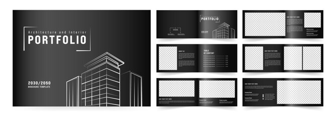 Landscape architecture portfolio or interior portfolio template layout design
