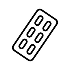 medicine tablet icon line vector design illustration template in trendy style