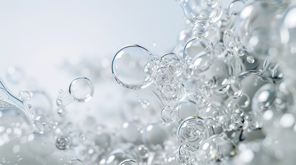 Molecule, bubble, white background, arranged cells, transparent, organic matter, close-up