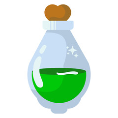 Magic Potion in Bottle Vector Illustration. with Cartoon Style.