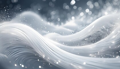 White background, White particles background, particles flow; shiny sparkling blurred surface; abstract shining backdrop