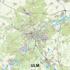 Ulm, Germany map poster art