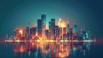 Obraz premium Economic development projects in a bustling city