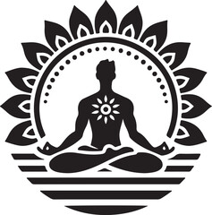 Yoga logo icon silhouette vector art illustration