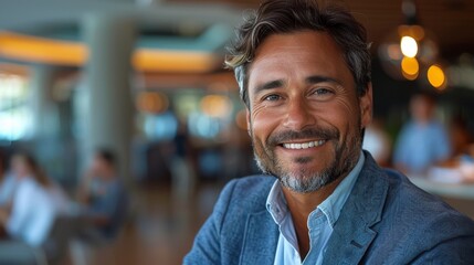 Fototapeta premium Smiley face Male business executive at a modern office
