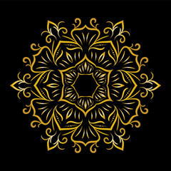 luxury ornamental mandala design background in gold color