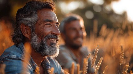 Obraz premium old men at garden