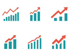 Graph chart economic icon. Money business increase design.