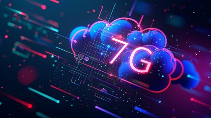 Fototapeta premium 7G Network Techology