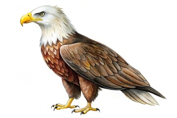 Obraz premium eagle pencil hand drawn isolated white background