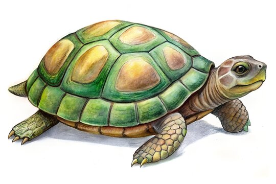 turtle pencil hand drawn isolated white background